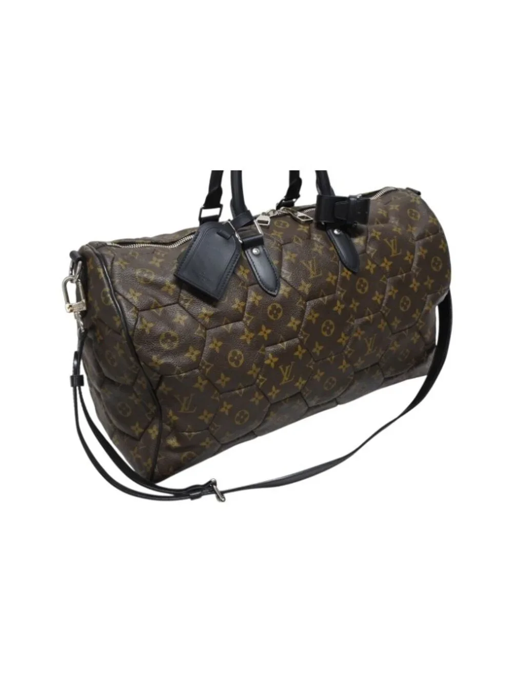 Louis Vuitton Keepall Bandouliere 45 Boston Bag Monogram Macassar Hexagon